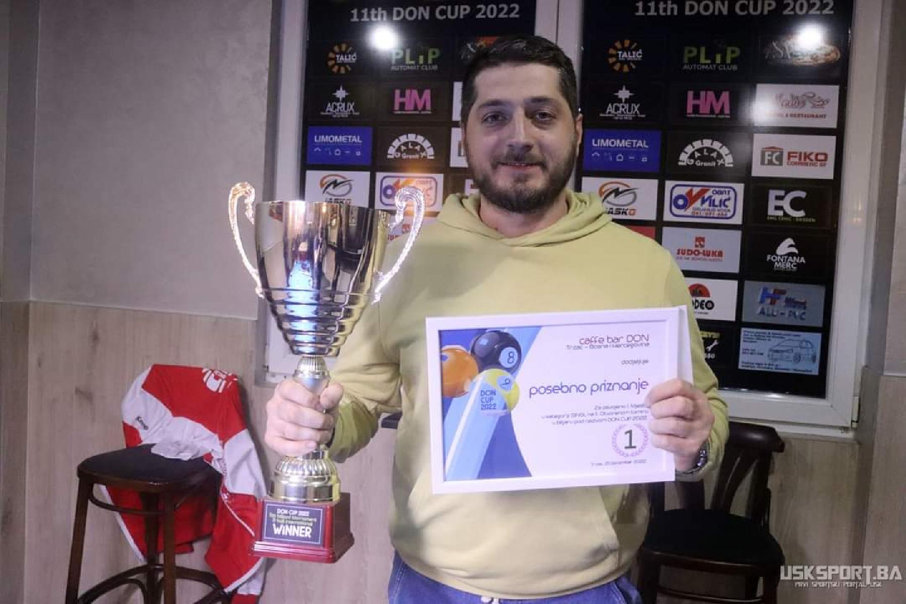 VANJA KOVAČEVIĆ iz Banja Luke, je pobjednik 11. Izdanja bilijarskog turnira DON CUP 2022!