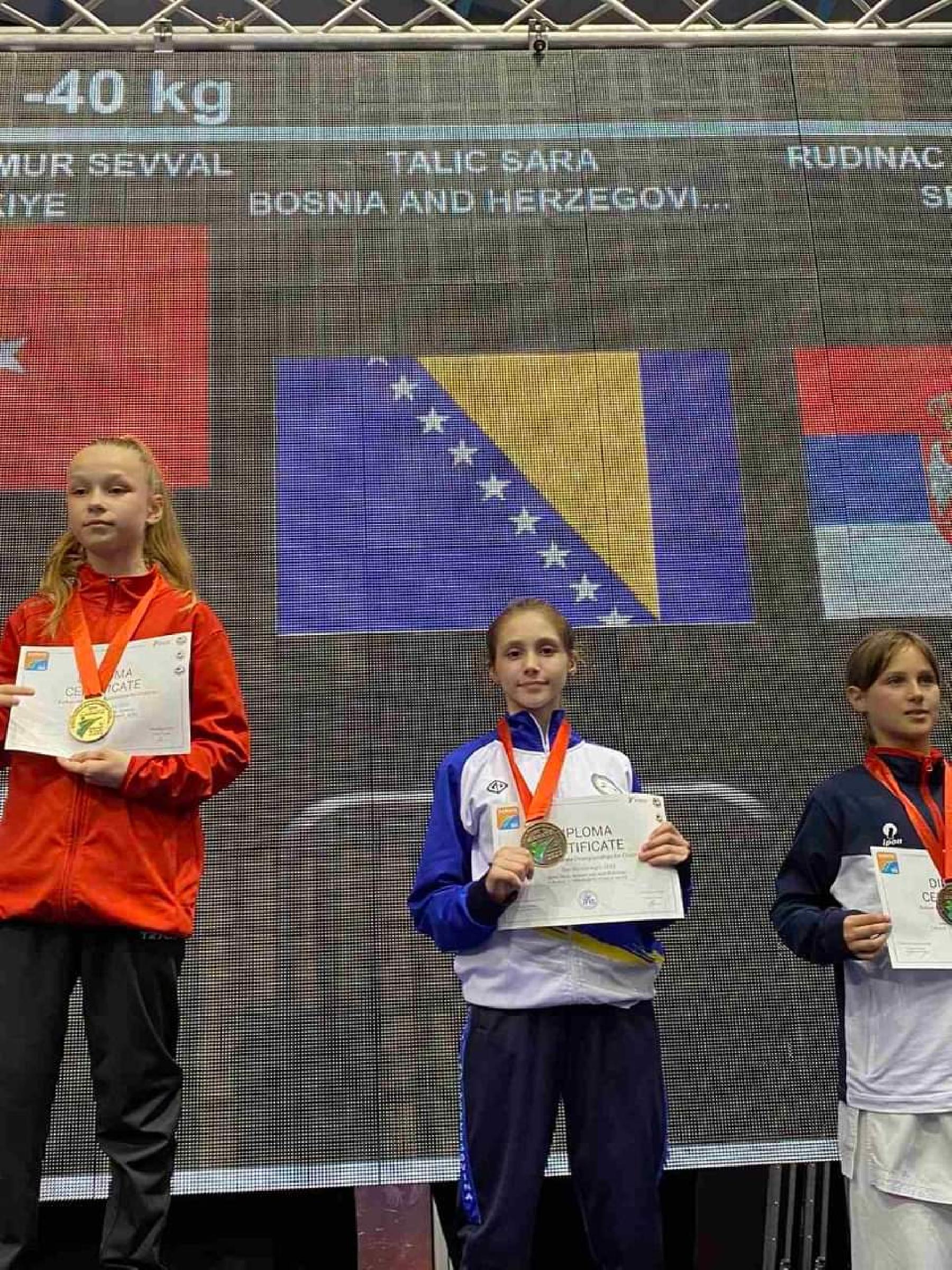 Sara Talić iz Gradskog karate kluba Jion osvojila bronzanu medalju na Balkanskom prvenstvu