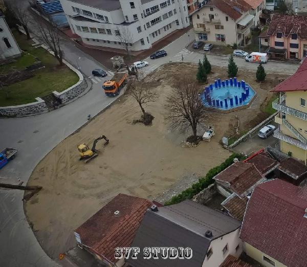 (Foto)Trg Alije Izetbegovića Bosanska Krupa - Radovi u toku 21.03.2023