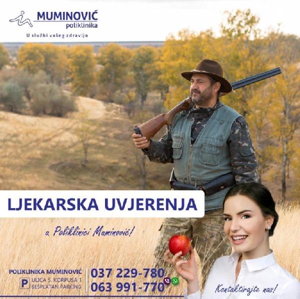 Uvjerenja za posjedovanje i/ili nošenje oružja možete zatražiti u Poliklinici Muminović u Bihaću