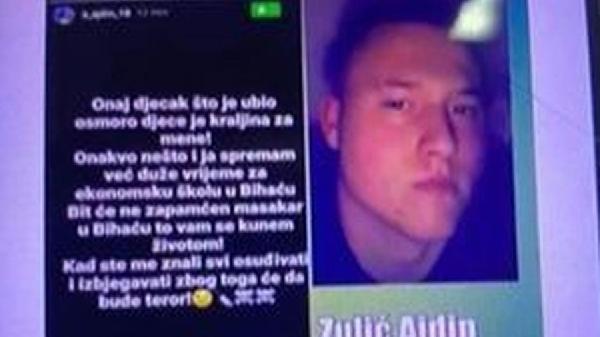Šokantno / Mladić iz Bihaća zaprijetio na Instagramu: Već duže vrijeme spremam nezapamćen masakr u Ekonomskoj školi, kunem se životom!